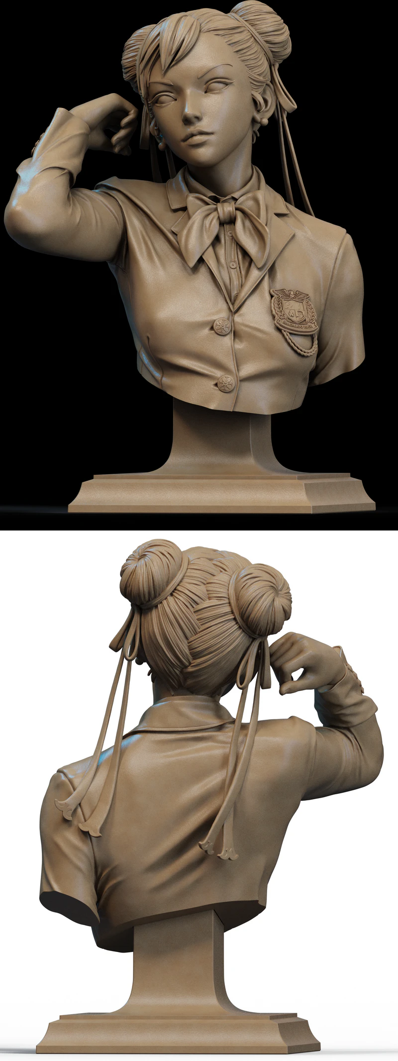 Chun-Li 3D Printable Bust STL File STL model for 3D printing