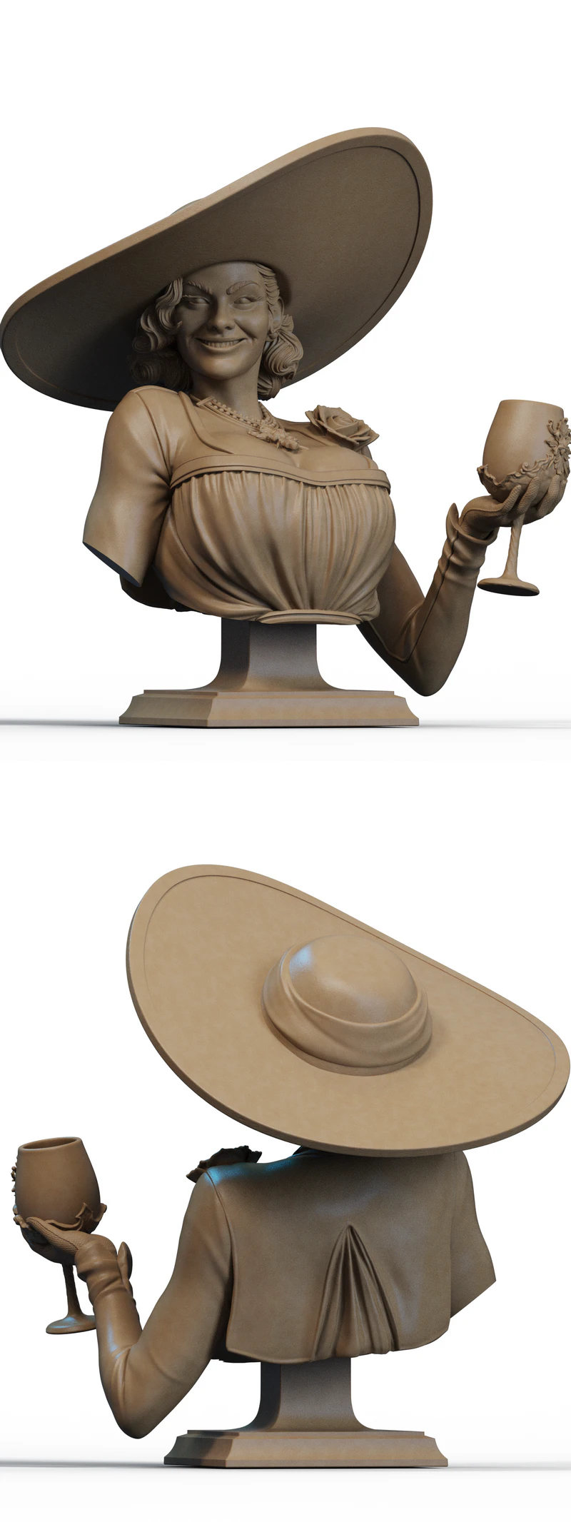 Lady Alcina Dimitrescu 3D Printable Bust STL File STL model for 3D printing