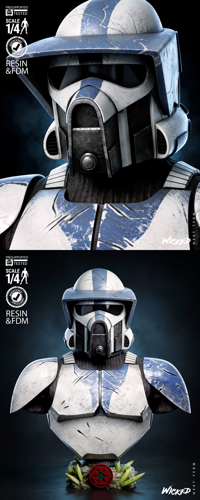 ARF Trooper Portrait Bust STL model for 3D printing