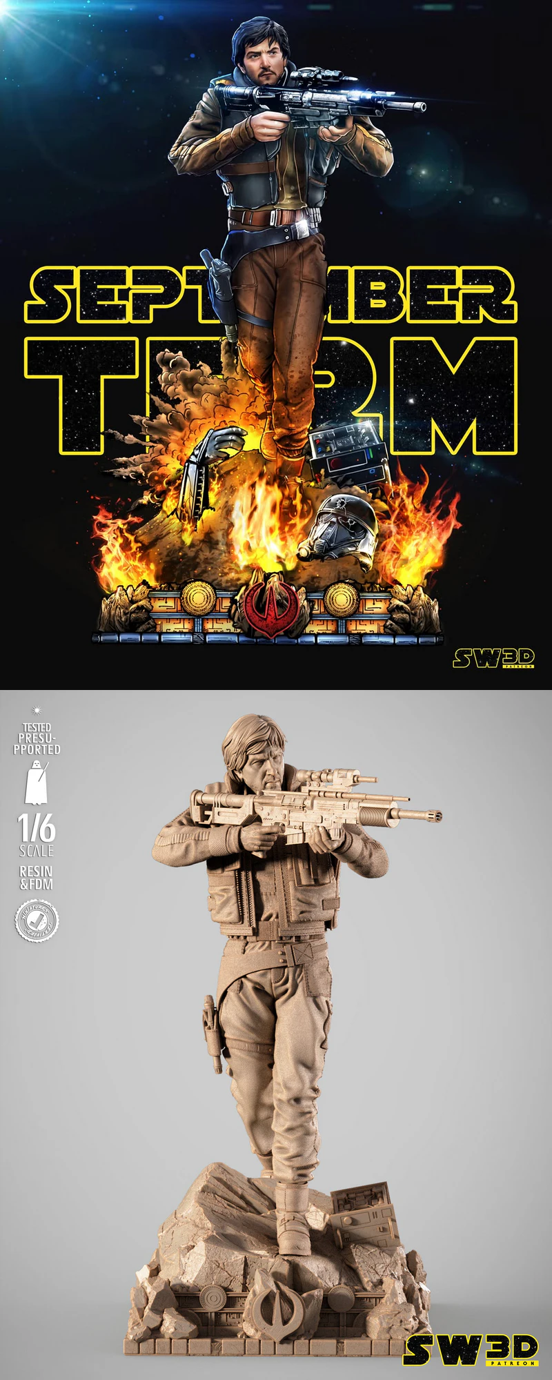 Cassian Andor Sculpture STL for 3D Printing STL model for 3D printing