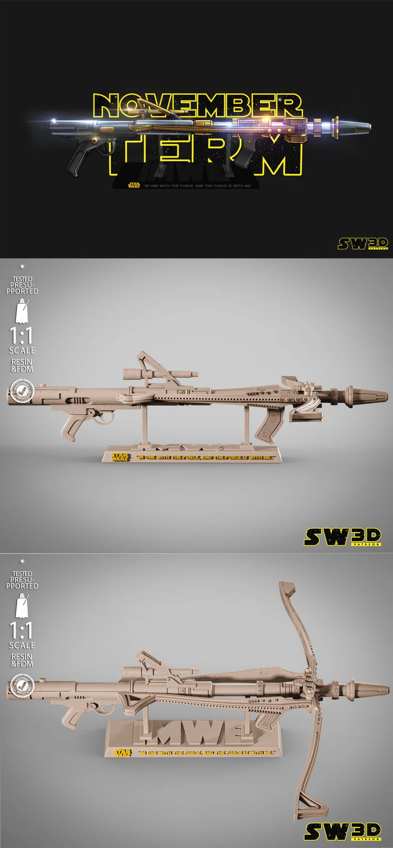 Chirrut Imwe Light Bow 3D Printable STL Model for Miniature STL model for 3D printing