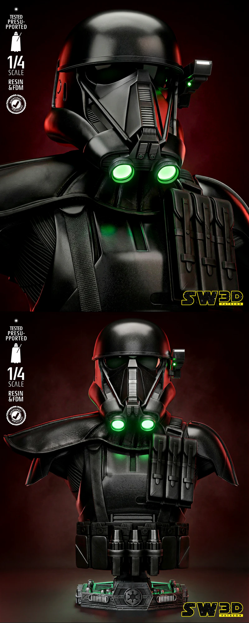 Death Trooper 3D Printable Bust STL Model STL model for 3D printing