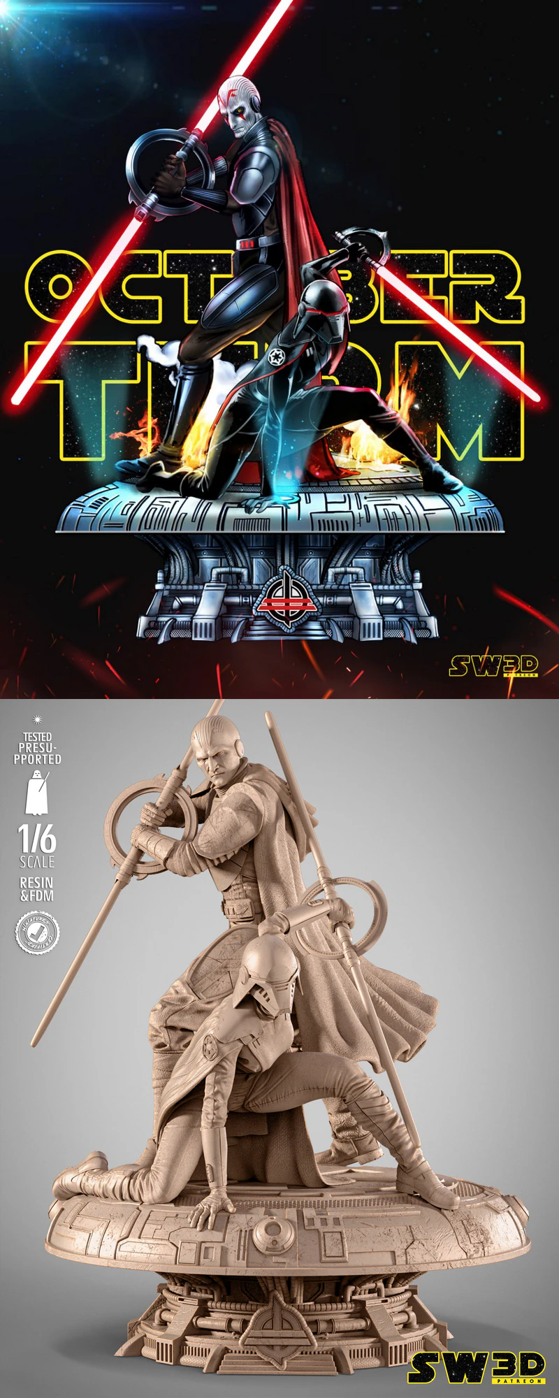 Gran Inquisitor and Second Sister Miniature Diorama STL File STL model for 3D printing