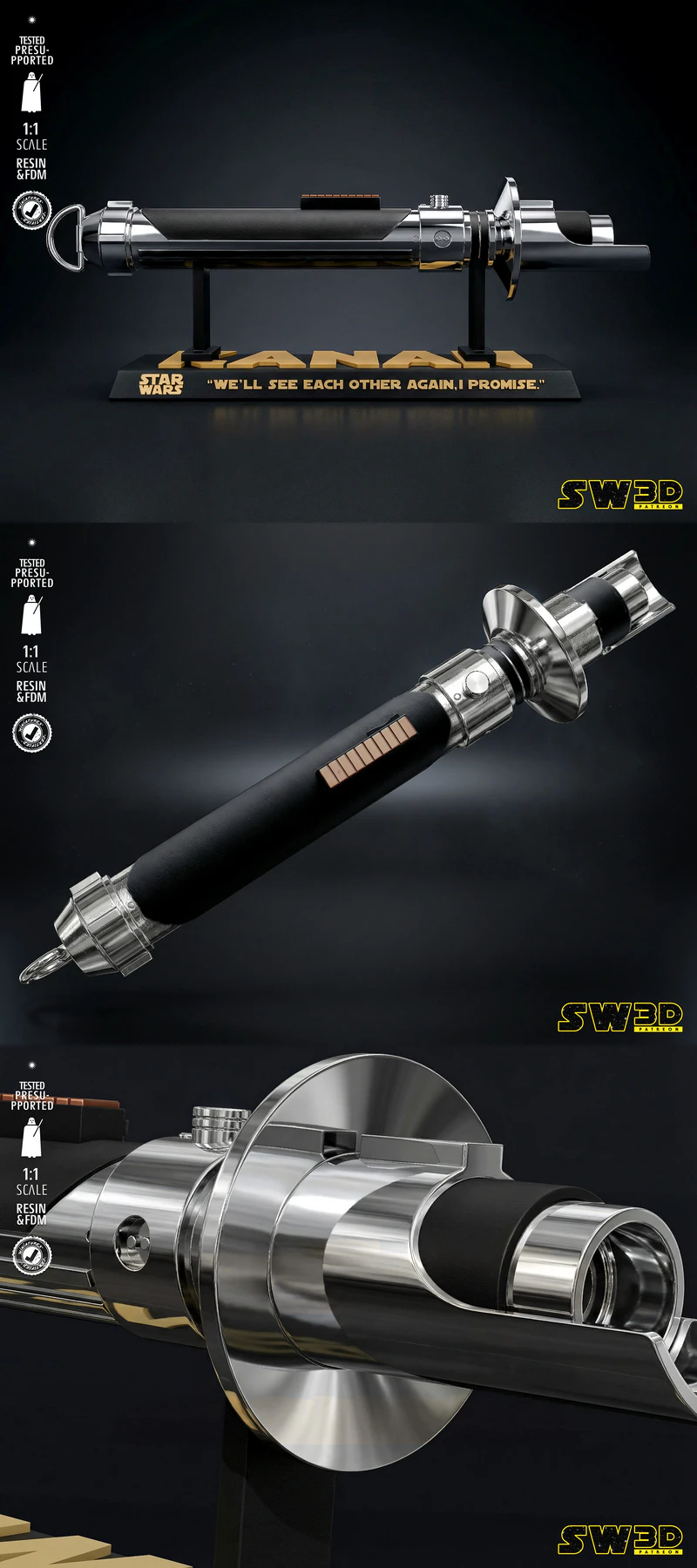 Kanan Lightsaber STL File STL model for 3D printing