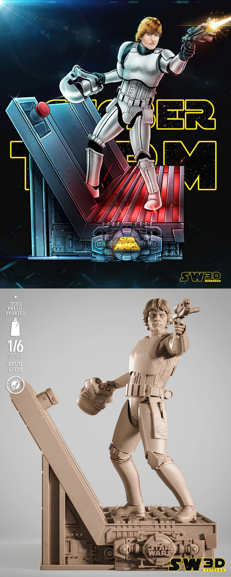 Luke Stormtrooper Sculpture STL File for 3D Printer STL model for 3D printing