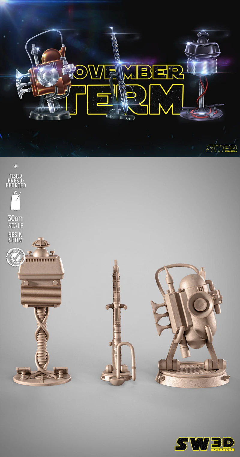 Moss Eisley Cantina Musician Instruments 3D Printable STL File STL model for 3D printing