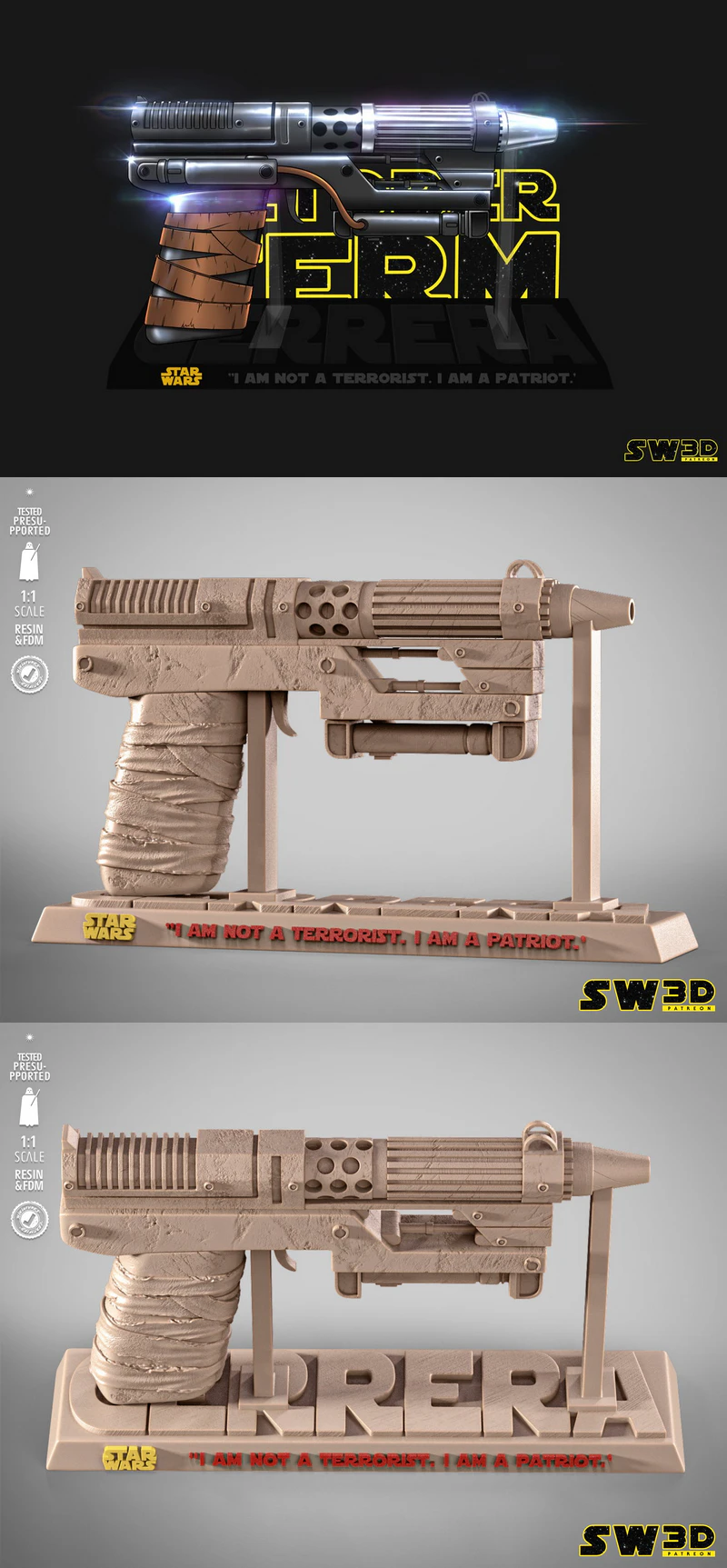 Saw Guerrera Blaster Bust STL File for 3D Printing STL model for 3D printing