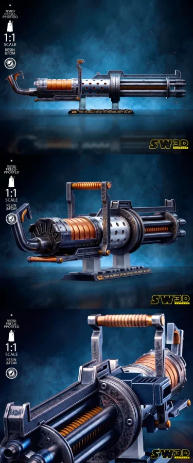 Z-6 Rotary Blaster Cannon STL model for 3D printing
