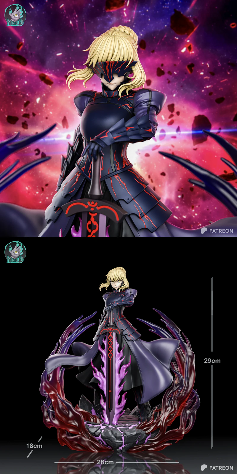 Saber Alter STL model for 3D printing