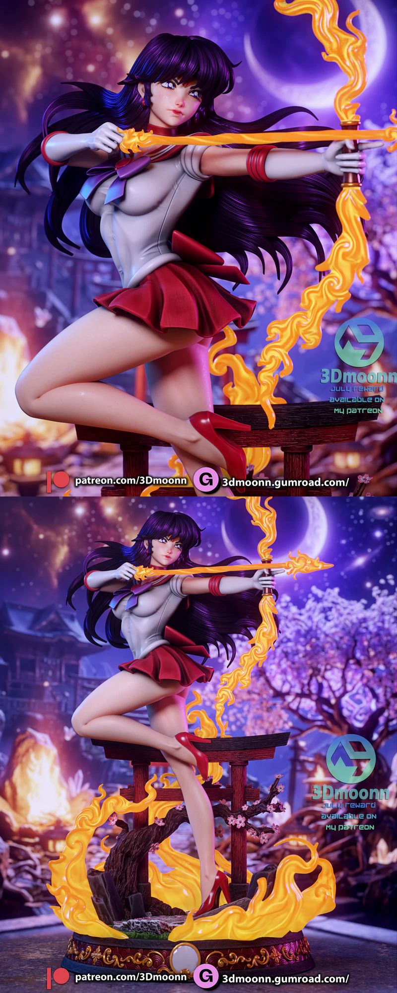 Sailor Mars – Sailor Moon STL model for 3D printing