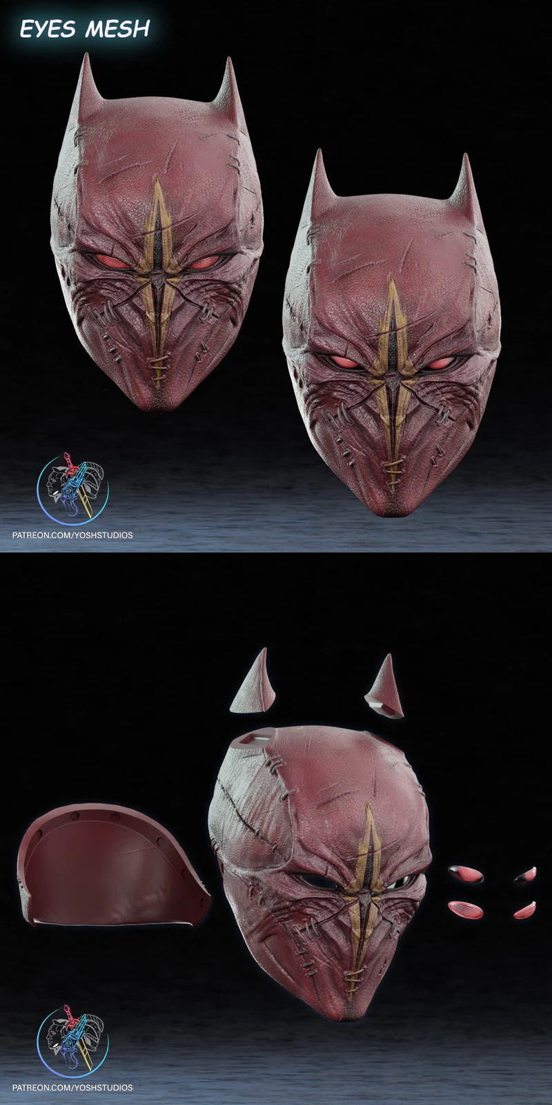Saint Batman Azrael Helmet STL 3D Printable Model STL model for 3D printing