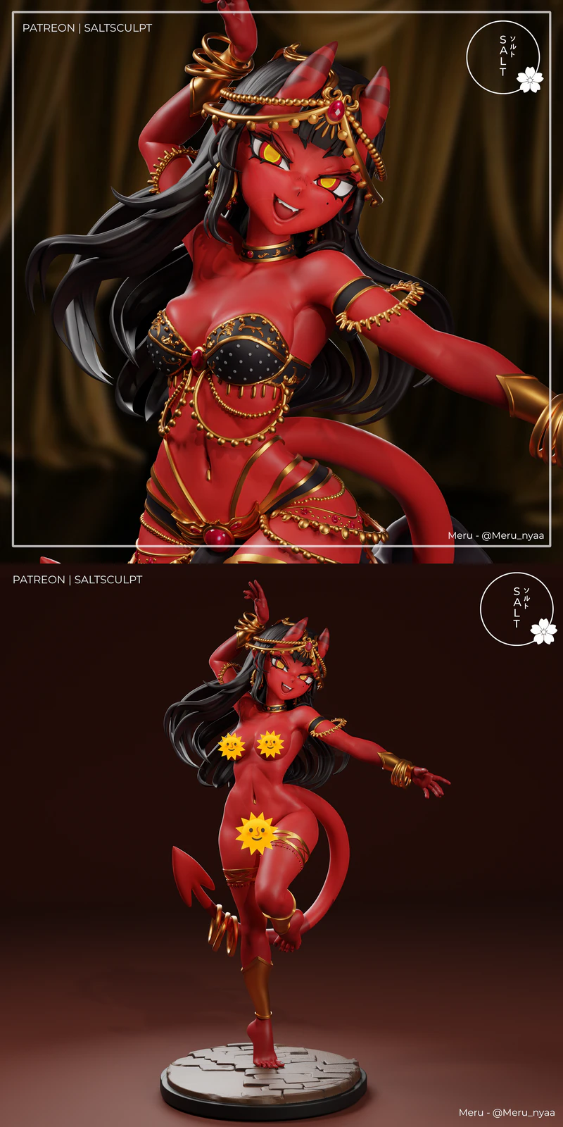 Meru the Succubus STL model for 3D printing