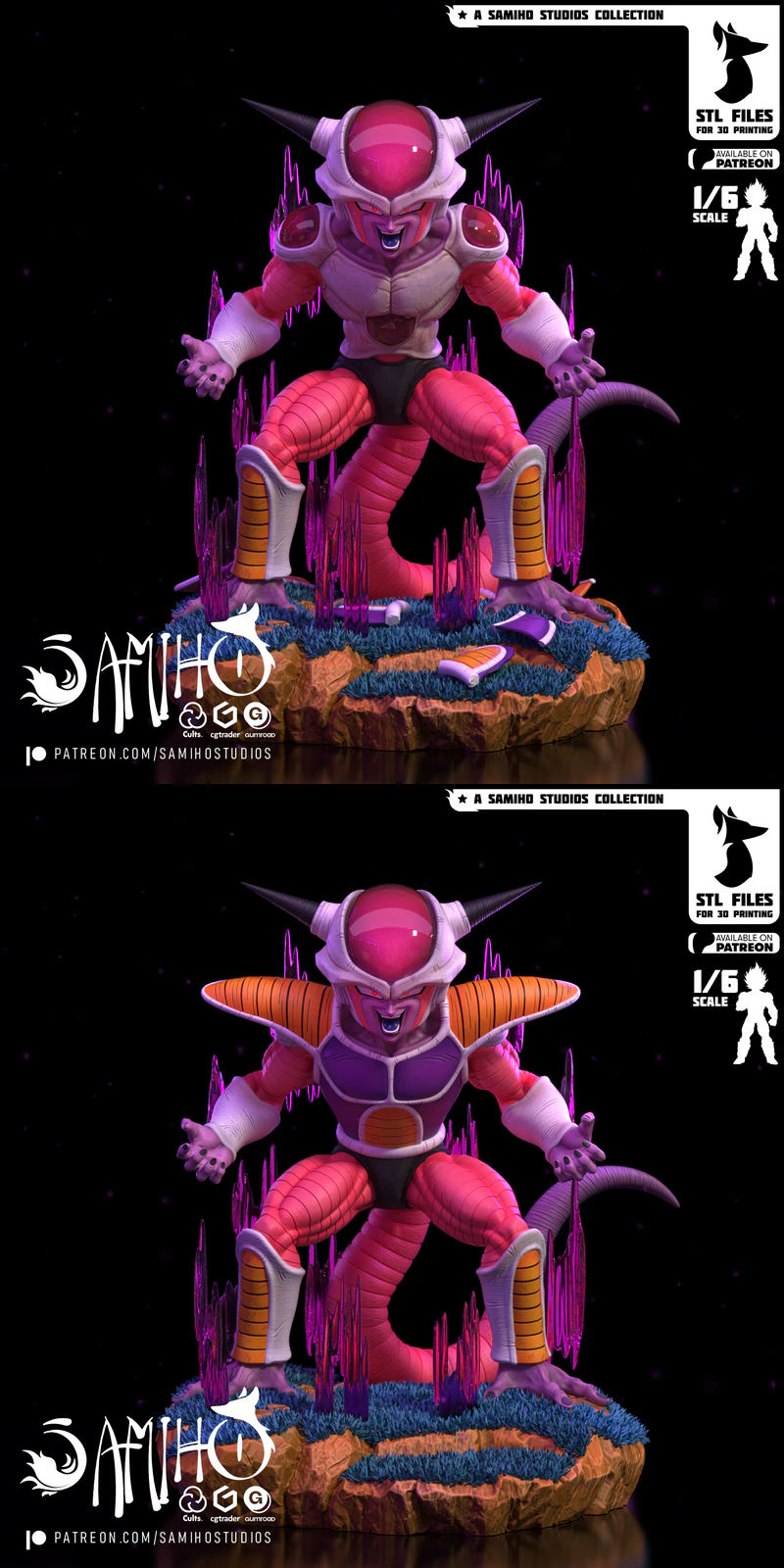 Freeza 1st Form STL File for 3D Printing – Figure Model STL model for 3D printing