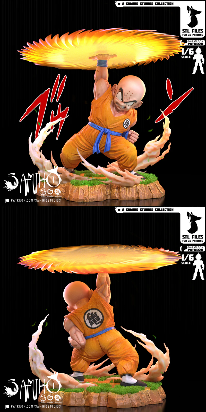 Krillin Kienzan STL File for 3D Printing STL model for 3D printing