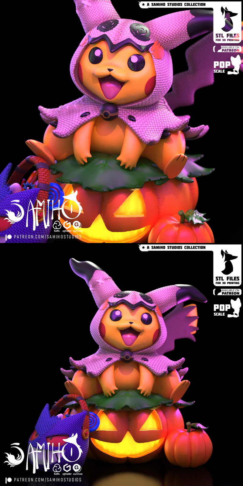 Mimikyu Pikachu 3D Printable Figure STL File STL model for 3D printing