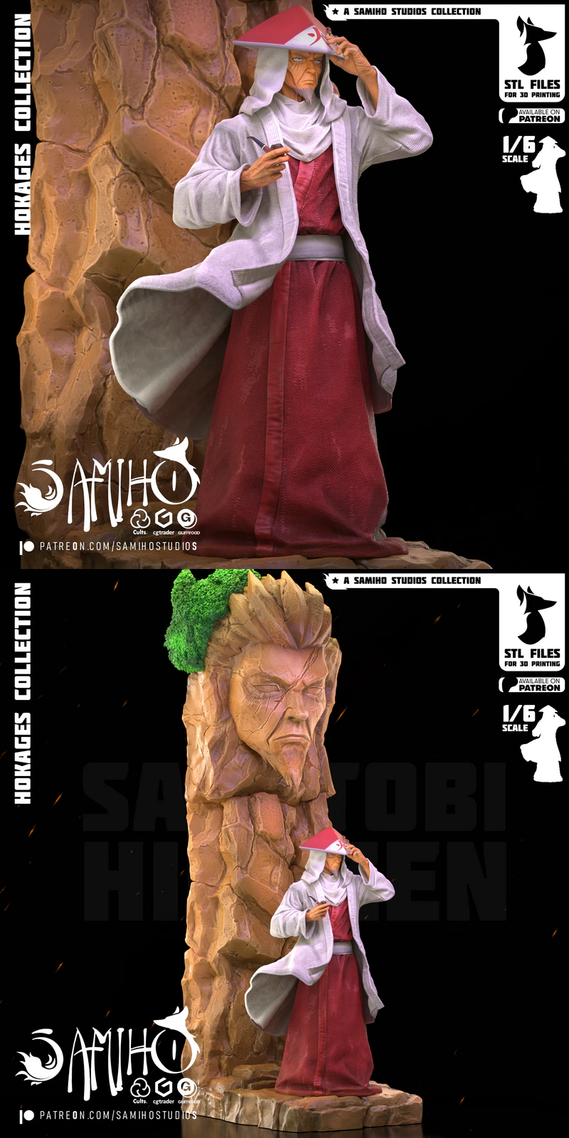 Hiruzen Sarutobi Simple STL model for 3D printing