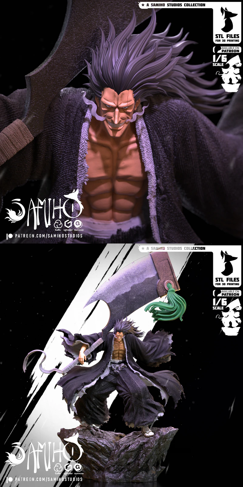 Zaraki Kenpachi STL model for 3D printing