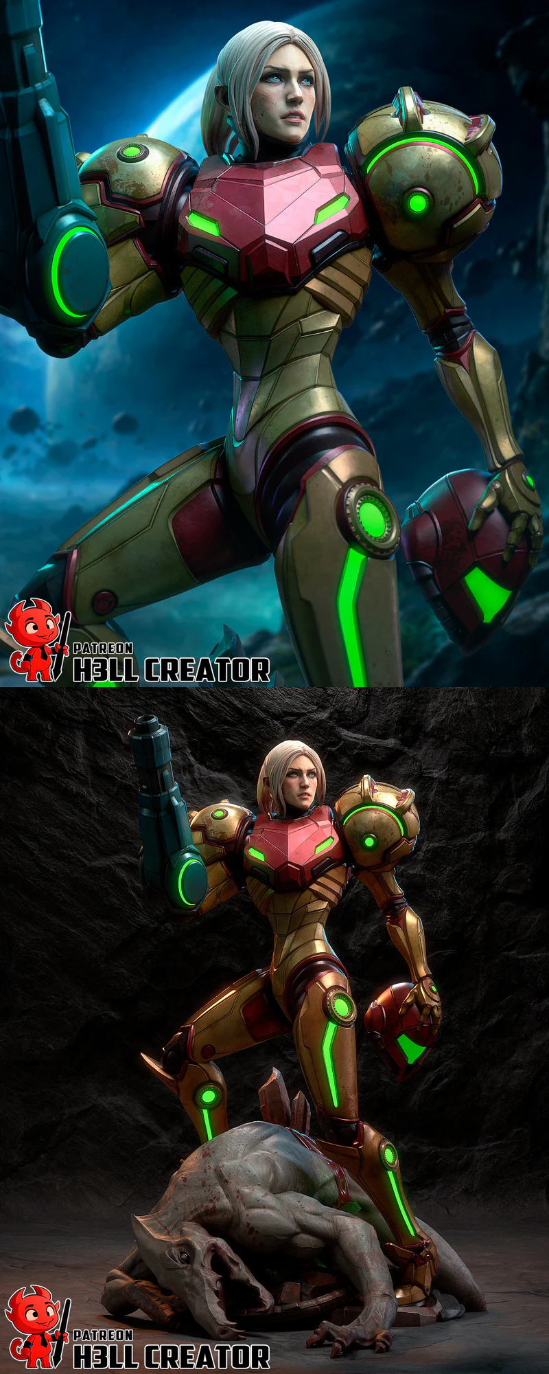 Samus Aran – Metroid STL model for 3D printing