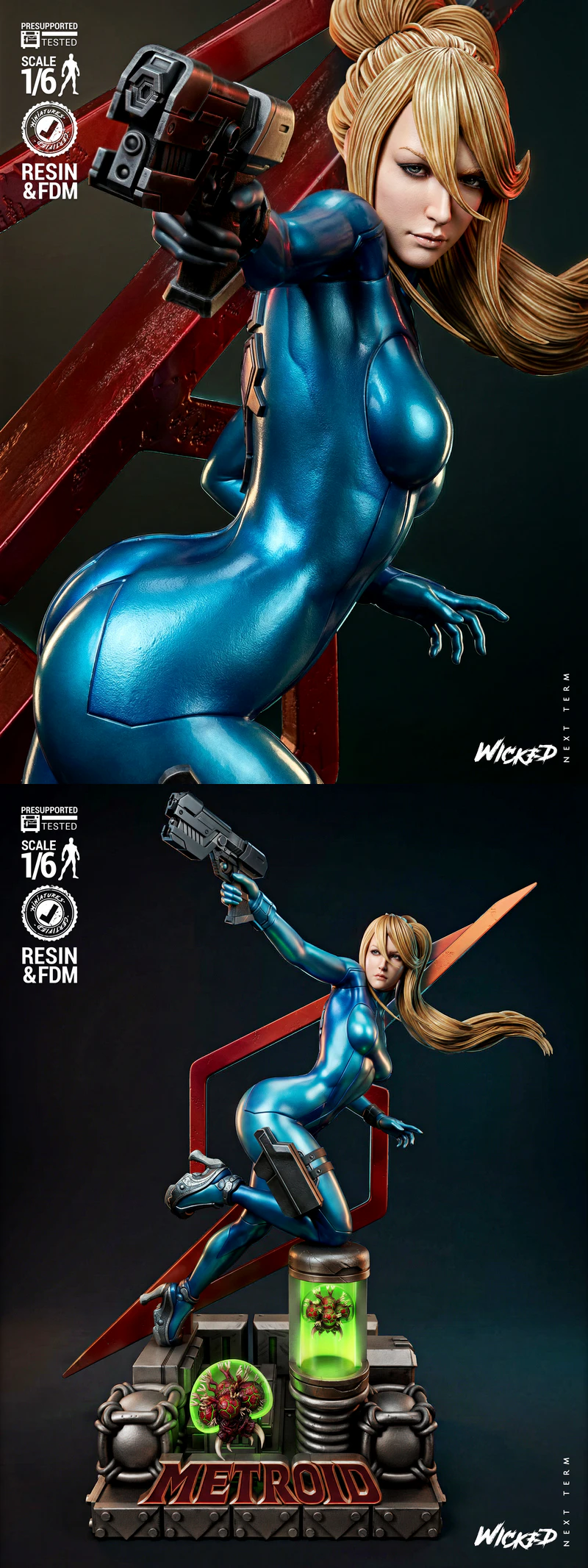 Samus Sculpture STL model for 3D printing