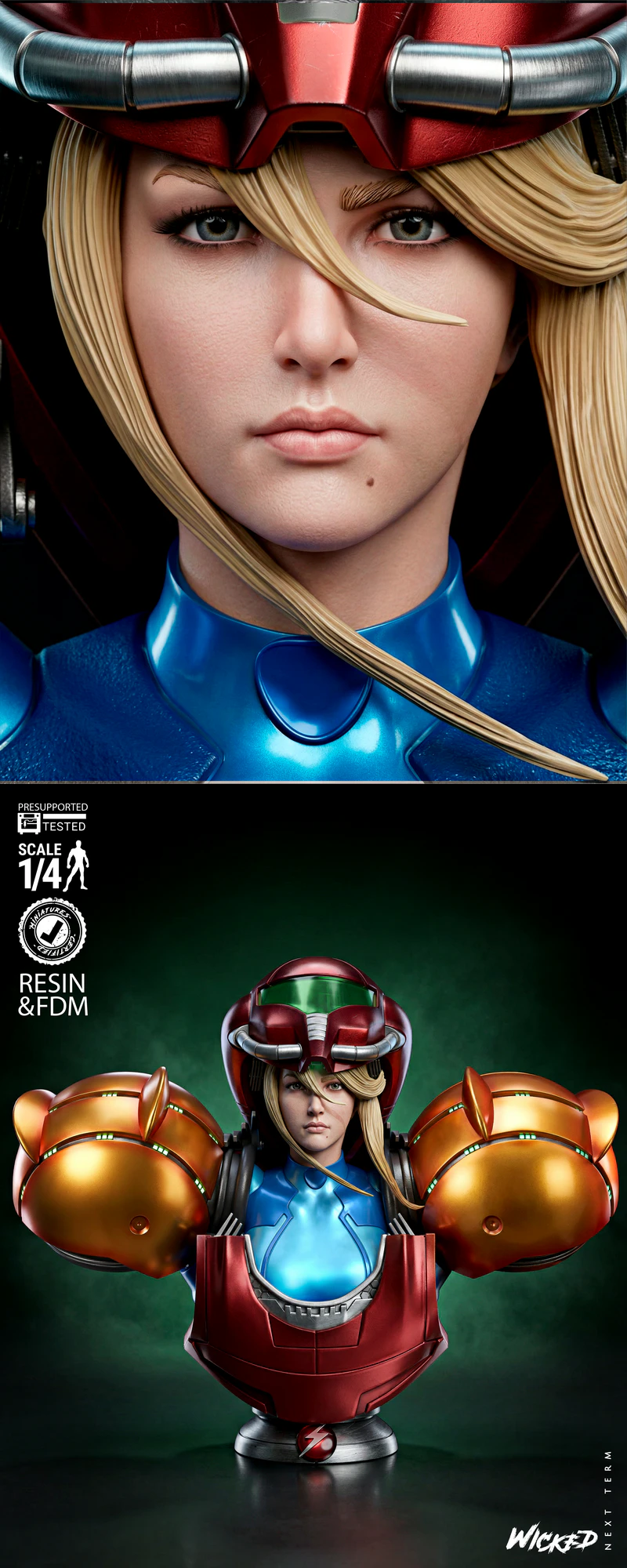 Samus Varia Suit Portarit Bust STL model for 3D printing