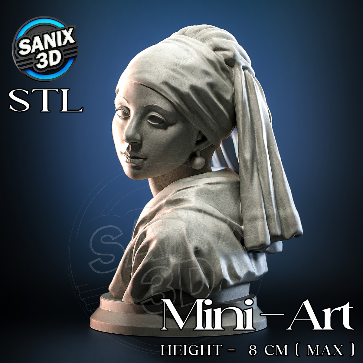 Girl with a Pearl Earring – Johannes Vermeer STL model for 3D printing