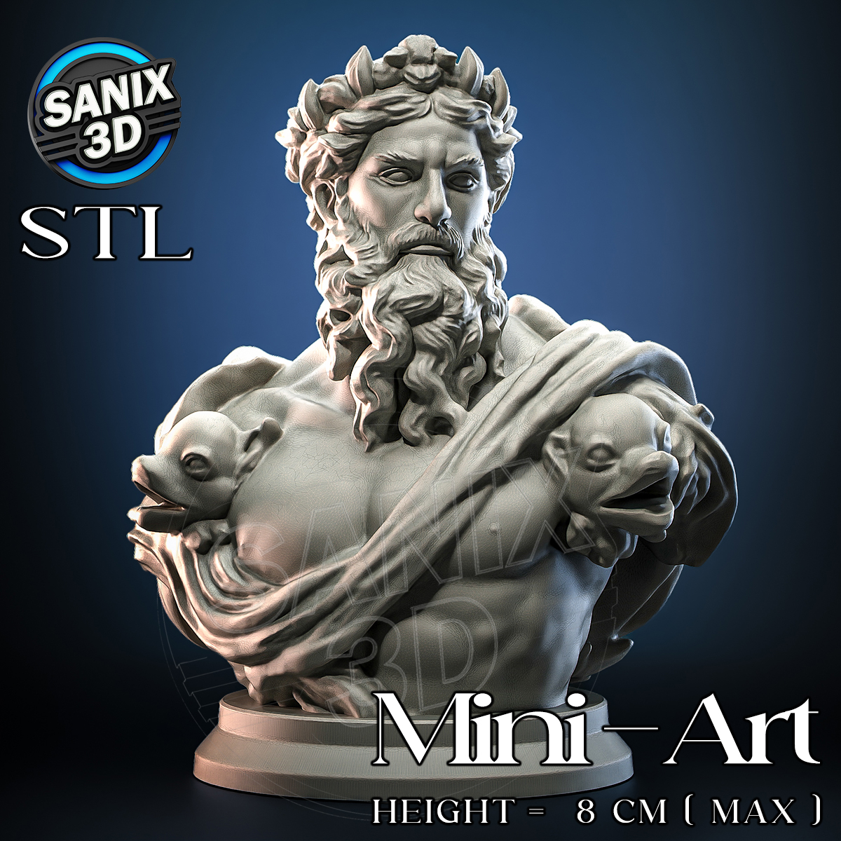 Neptune (Poseidon) – Neoclassical academic model STL model for 3D printing