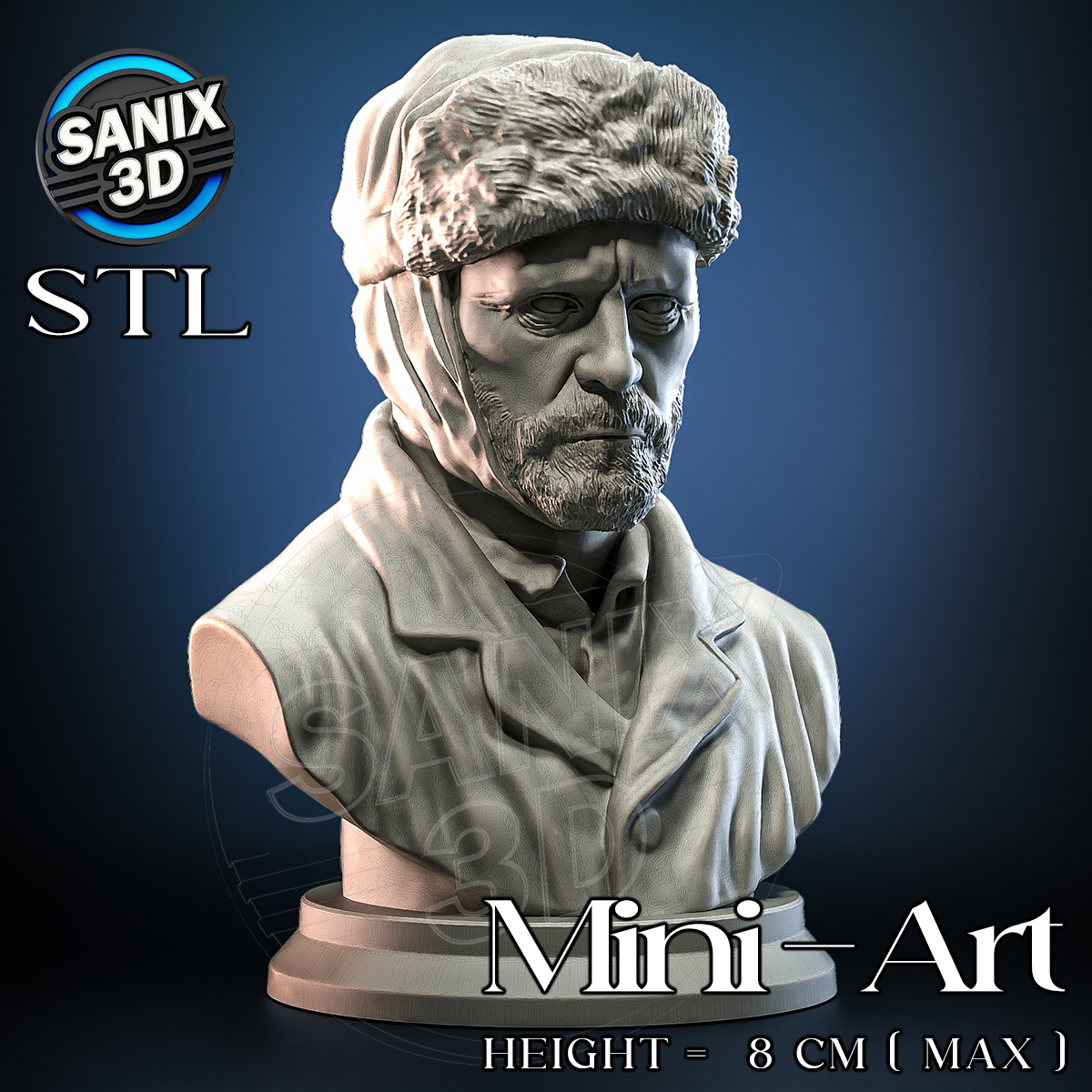 Self-Portrait with Grey Felt Hat – Vincent van Gogh STL model for 3D printing