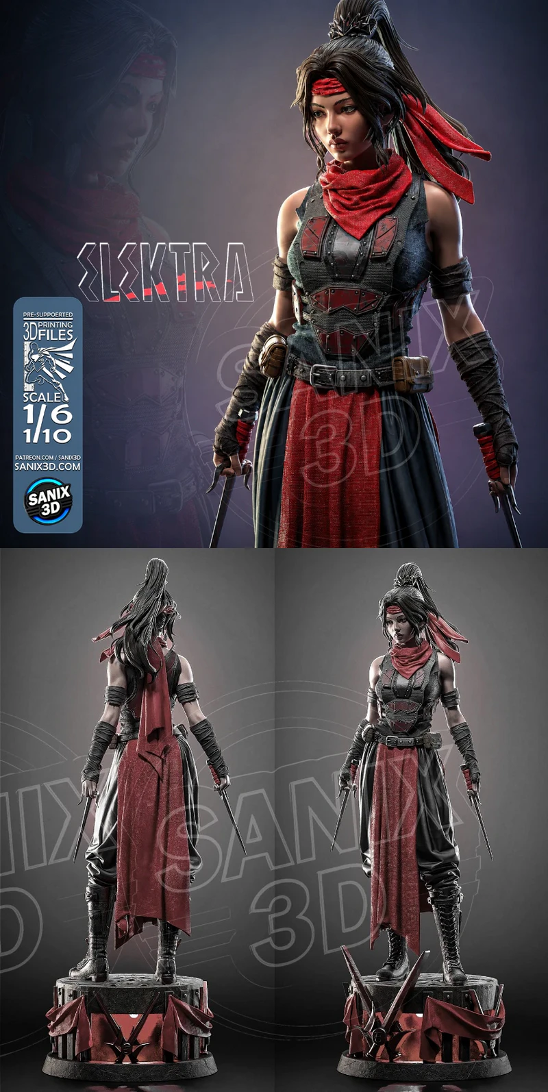 Elektra – Assassin STL model for 3D printing