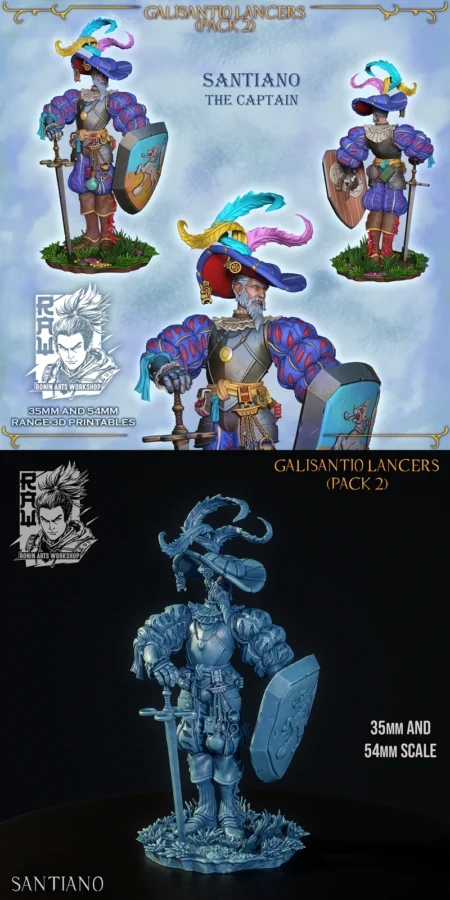 Santiano the Captain STL model for 3D printing