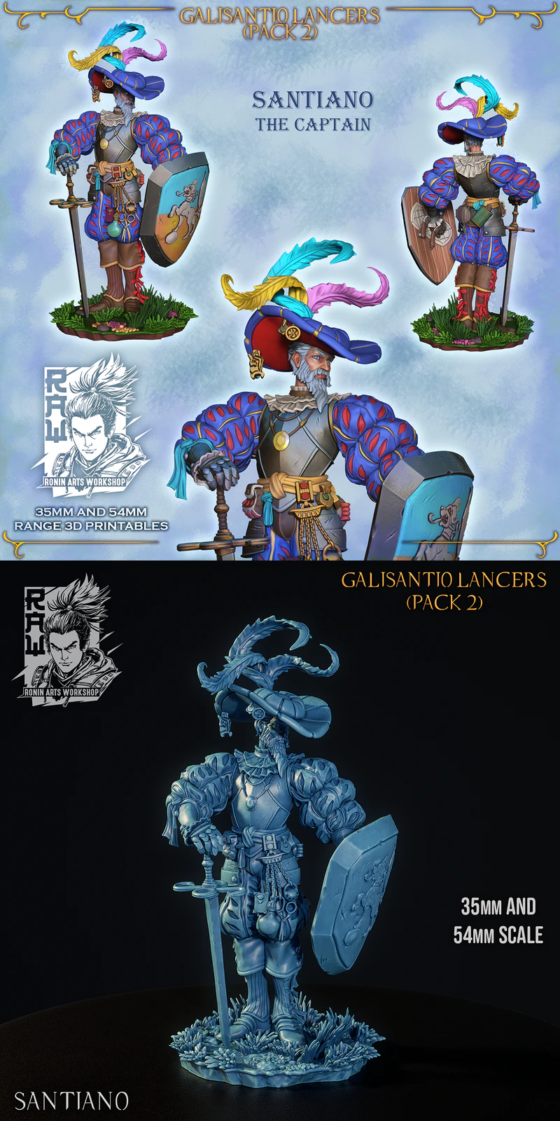 Santiano the Captain STL model for 3D printing