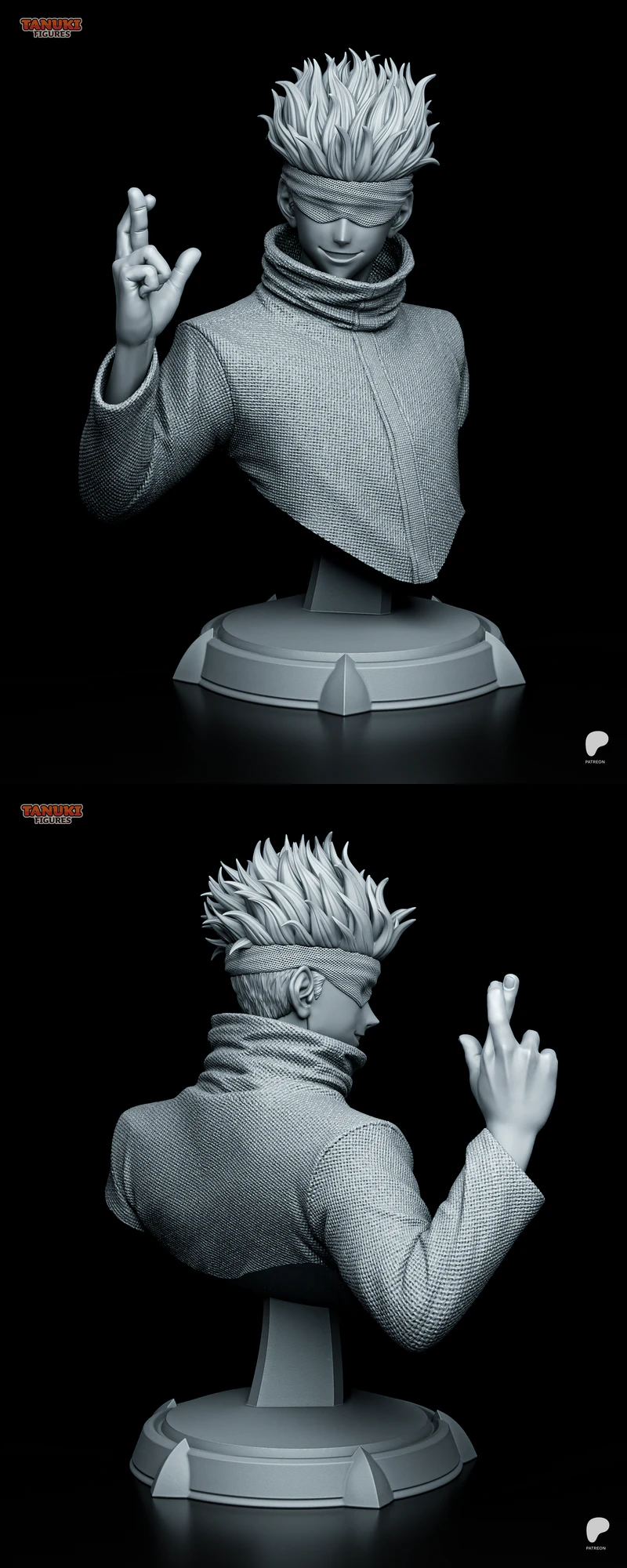 Satoru Gojo Jujutsu Kaisen STL Bust Model STL model for 3D printing
