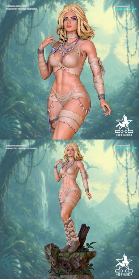 Savage Emma Frost Miniature Figure STL model for 3D printing