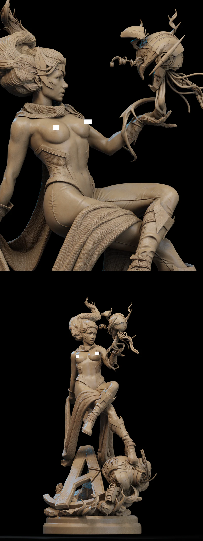Scarlet Witch Extra 3D Printable Figure STL Model STL model for 3D printing