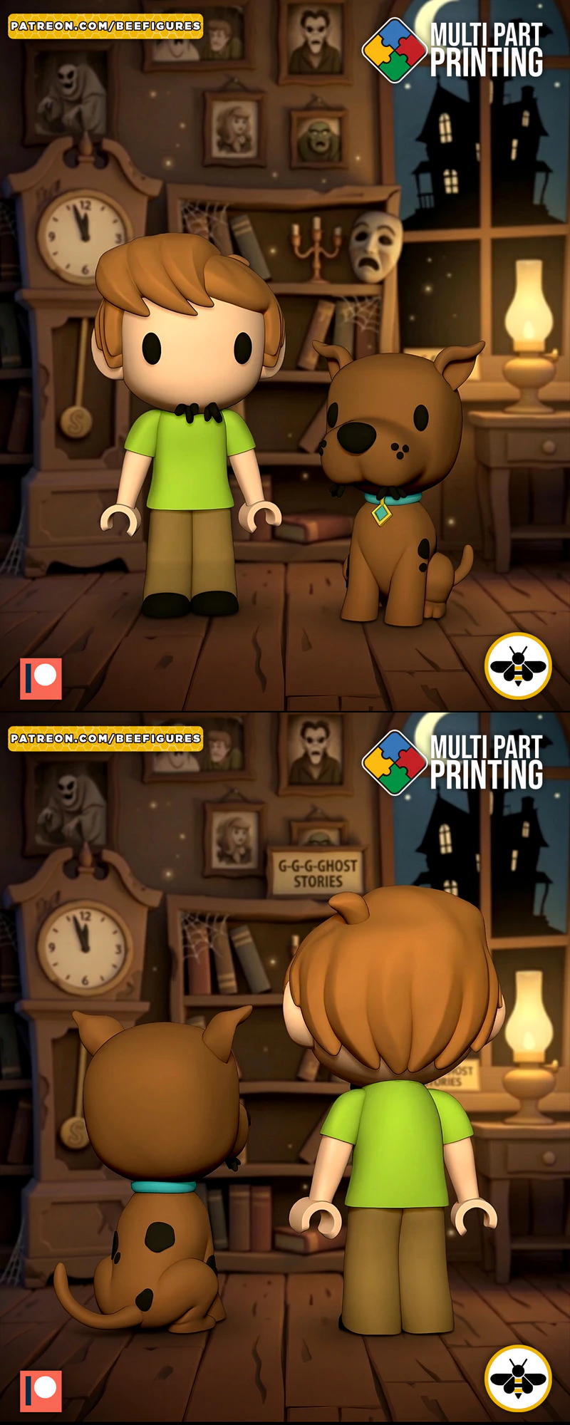 Scooby-Doo and Shaggy STL model for 3D printing