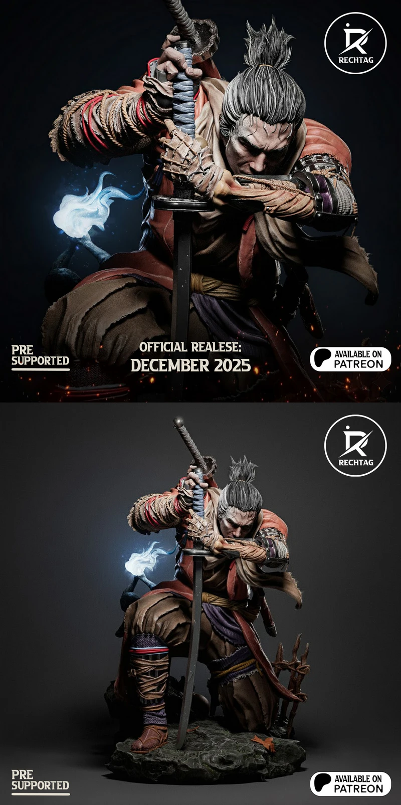 Sekiro Shadows Die Twice Miniature STL Model STL model for 3D printing