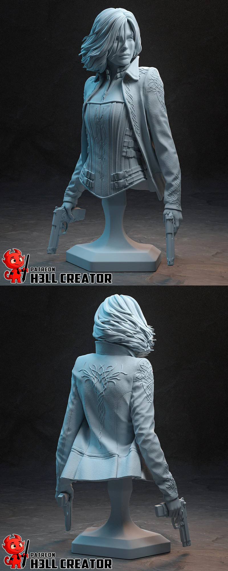 Selene Underworld STL Bust for 3D Printer STL model for 3D printing