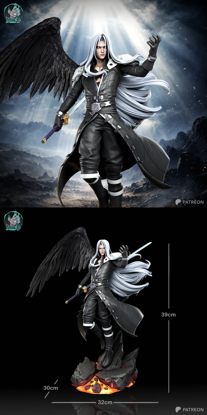 Sephiroth STL model for 3D printing