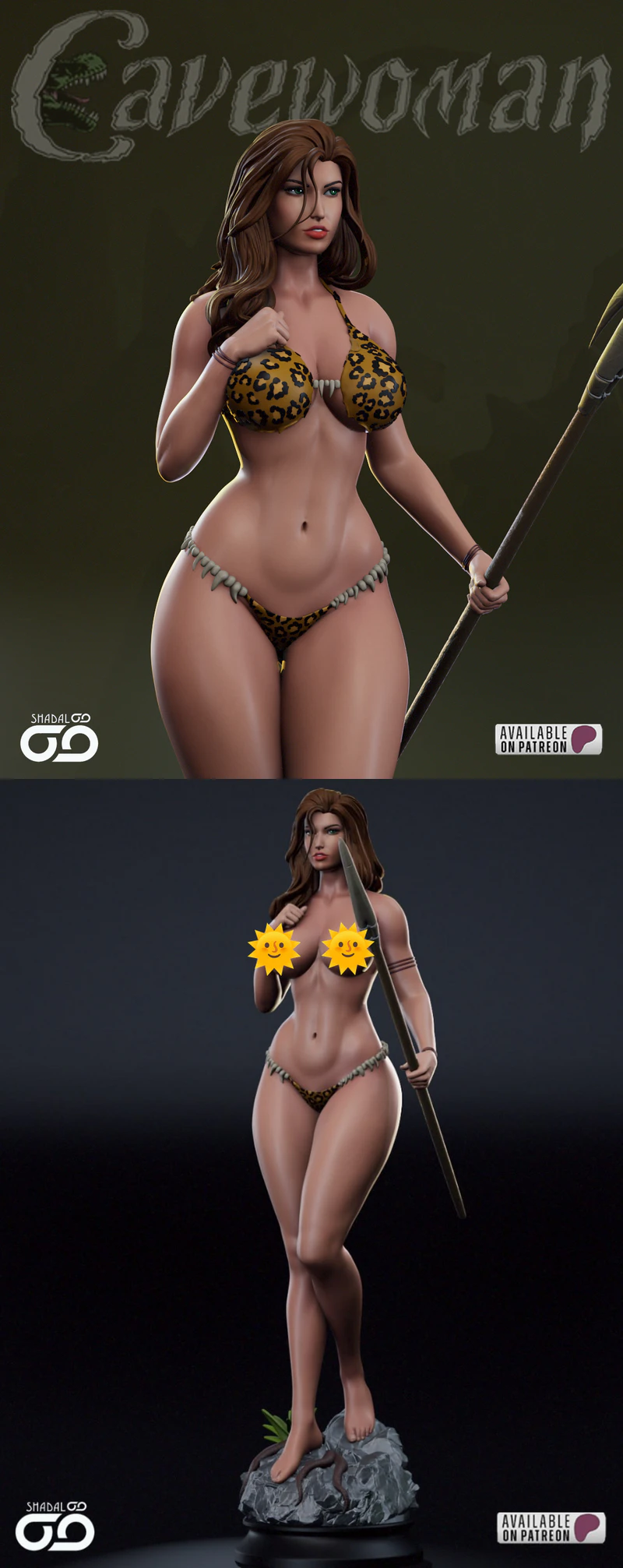 Cavewoman STL model for 3D printing