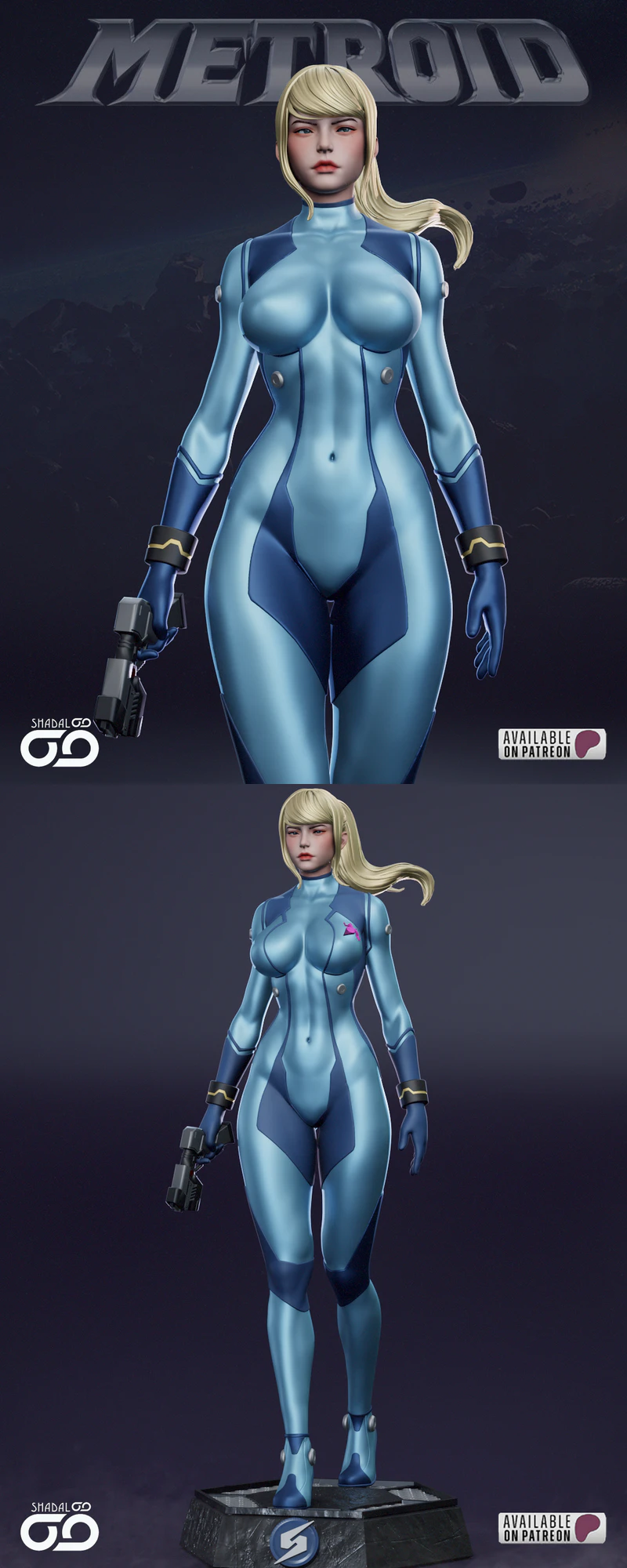 Samus Aran STL model for 3D printing