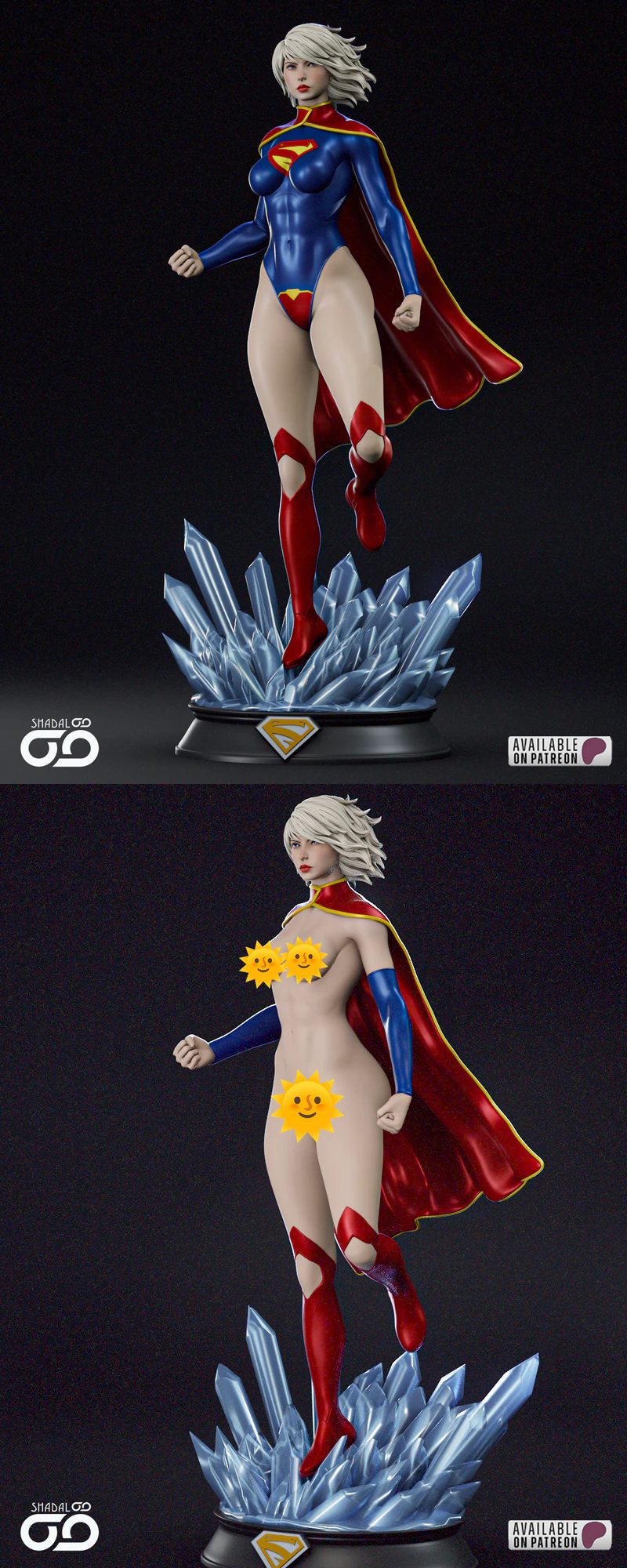 Supergirl STL model for 3D printing