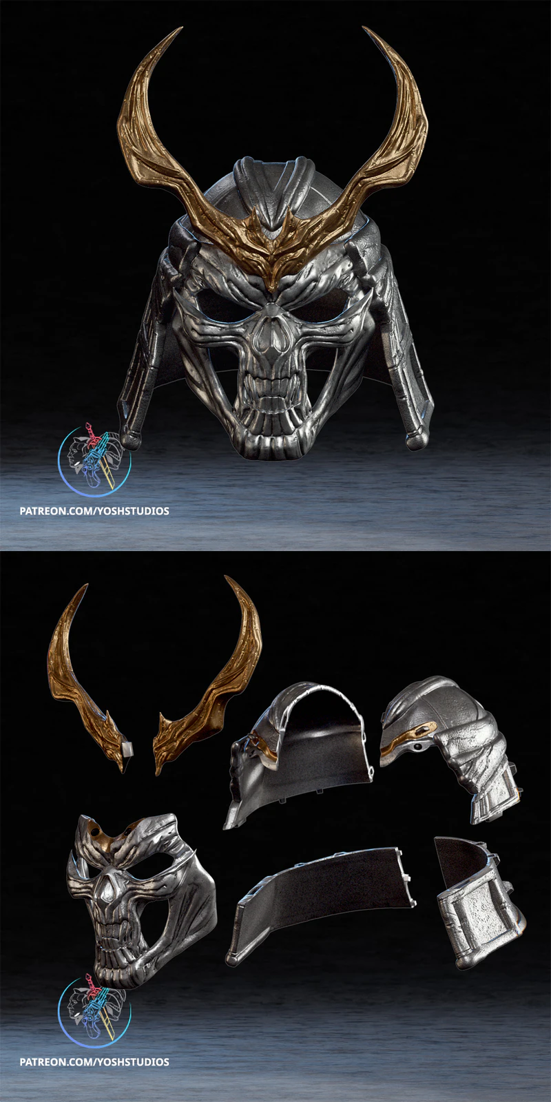 Shao Kahn MK2 Helmet 3D Printable STL File STL model for 3D printing