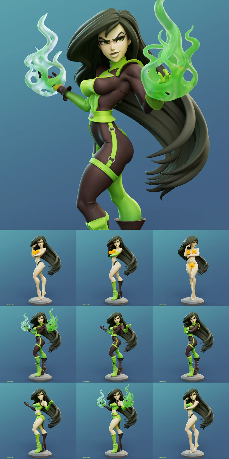 Shego 3D Printable STL Figure for Resin Printer STL model for 3D printing