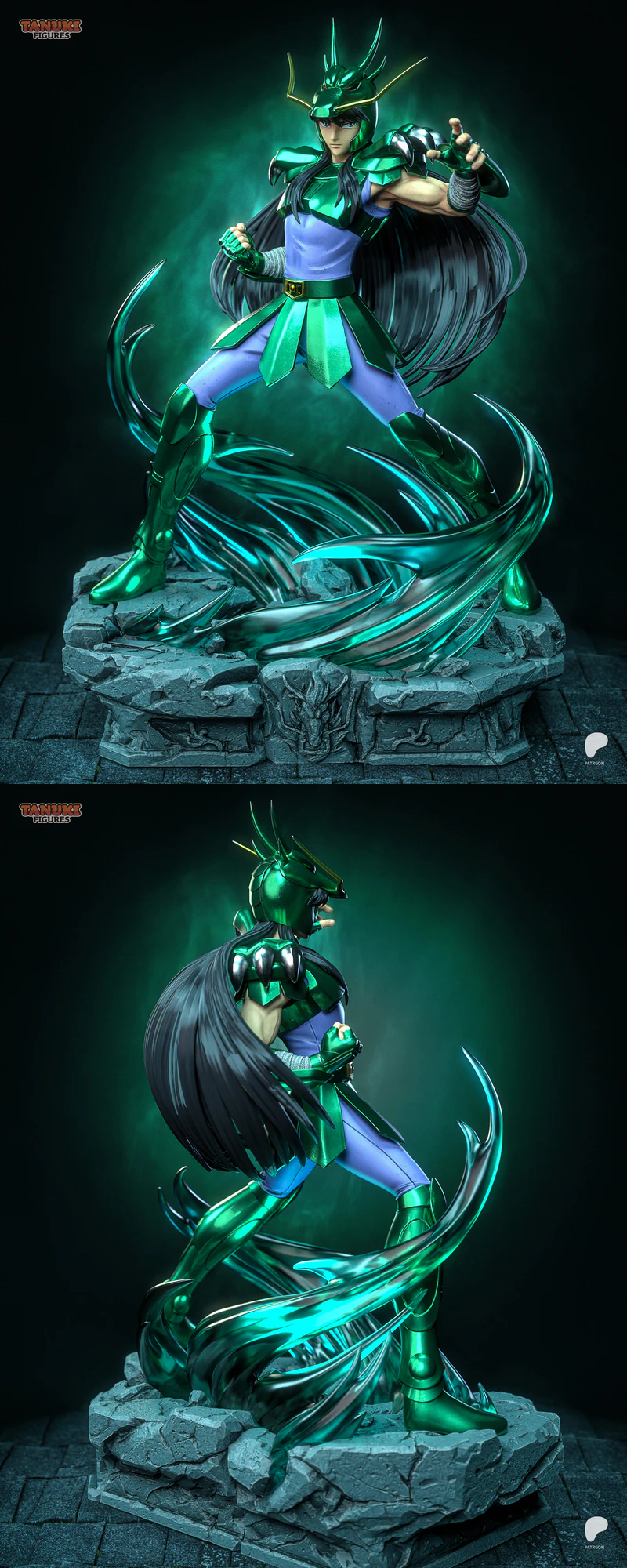 Shiryu Saint Seiya 3D Printable Figure STL File STL model for 3D printing