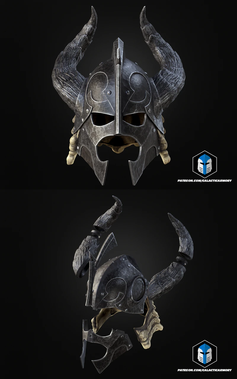 Skyrim Dragonbone Helmet 3D Printable STL Model for FDM Printer STL model for 3D printing