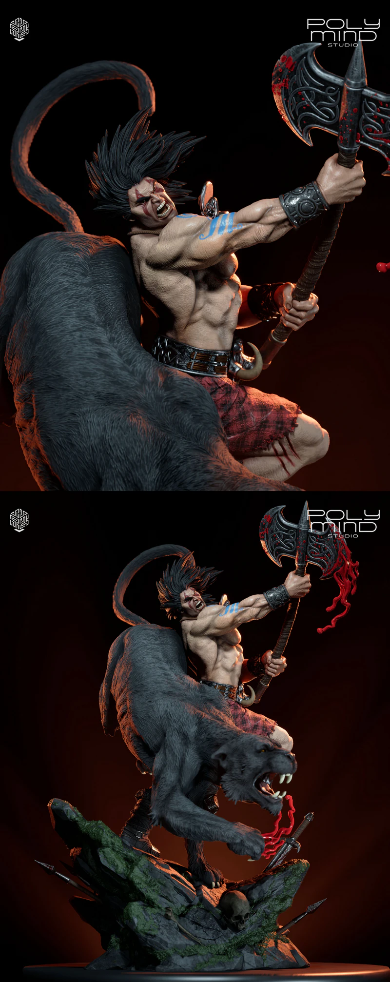 Slaine – Epic Warrior Character STL model for 3D printing