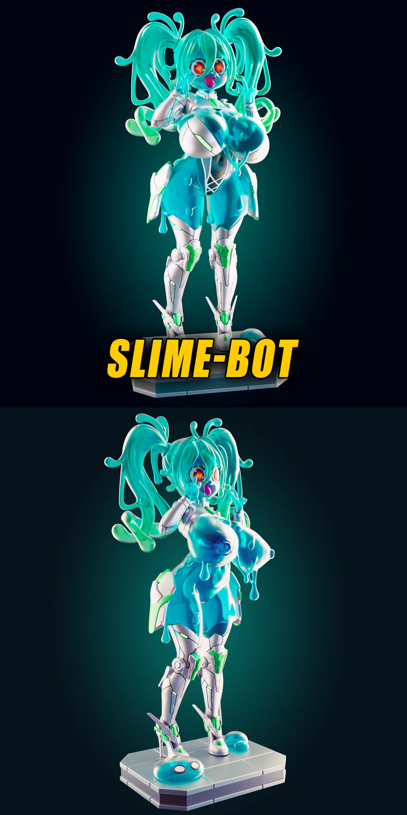 Slime Bot Mecha Girl STL model for 3D printing