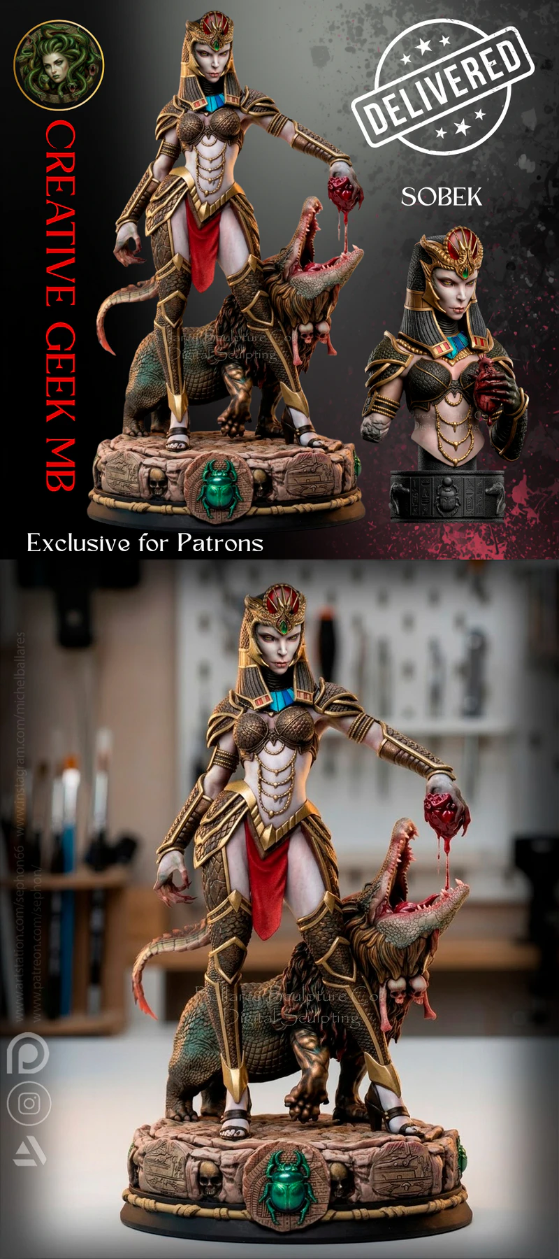 Sobek – Inspired by Ancient Mythology STL model for 3D printing