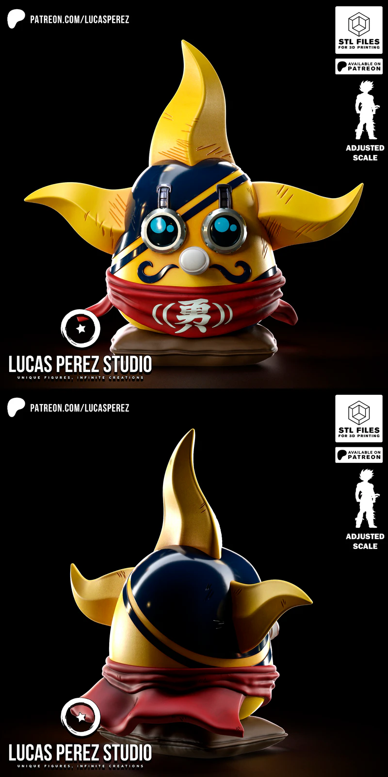 Sogeking Daruma 3D Printable Miniature STL File STL model for 3D printing