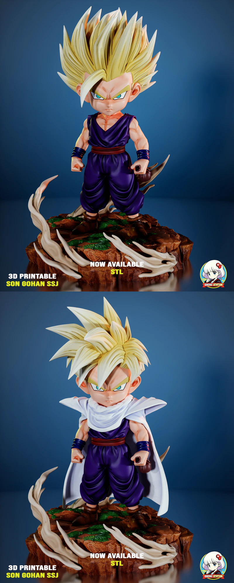 Son Gohan SSJ Chibi 3D Printable STL Figure STL model for 3D printing