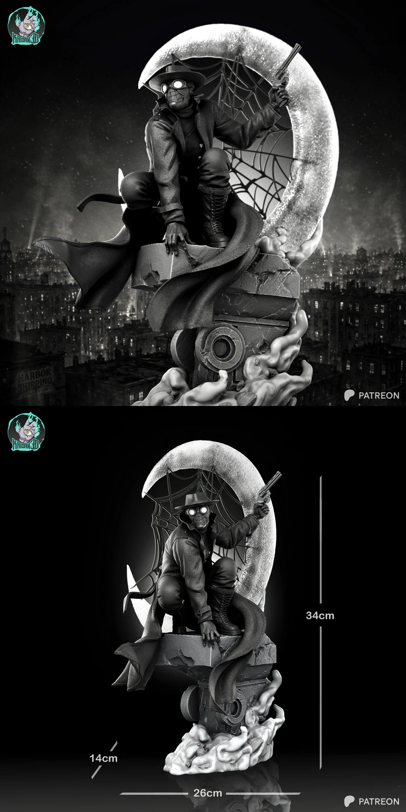 Spider-Man Noir STL model for 3D printing